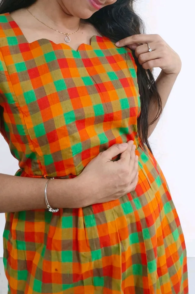 Chex Cotton Feeding Kurti - XXL