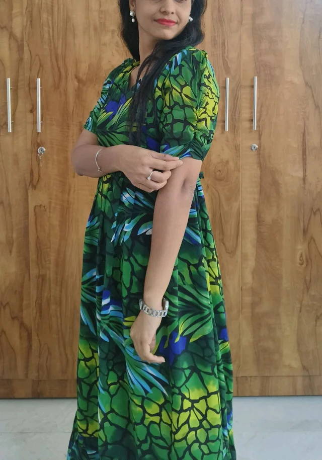 Green -Georgette feeding maxi - M