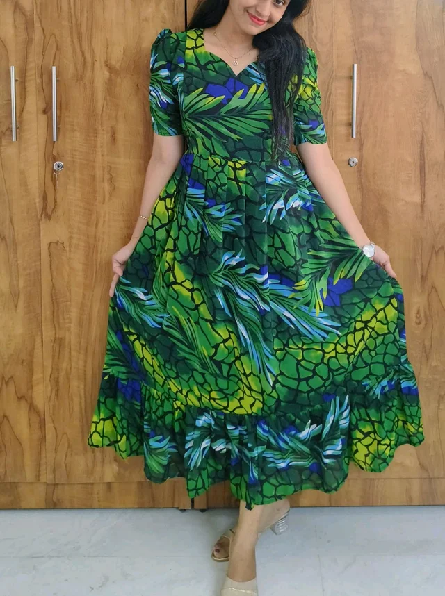 Green -Georgette feeding maxi - XXL