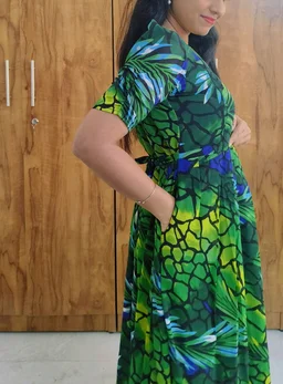 Green -Georgette feeding maxi - XXL