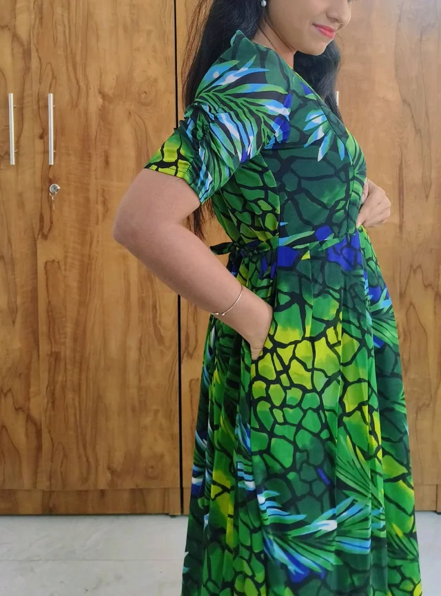 Green -Georgette feeding maxi - XXL