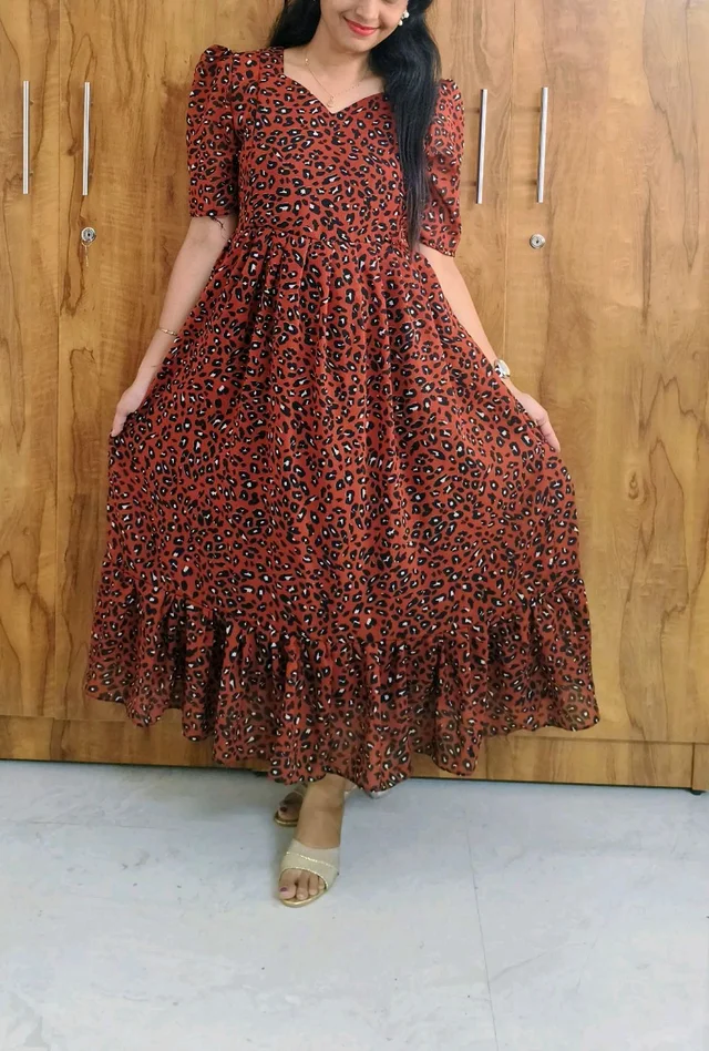 Red Georgette feeding maxi - 3XL
