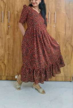 Red Georgette feeding maxi - 3XL