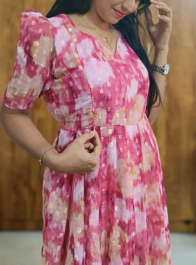 Pink Georgette feeding maxi - XXL