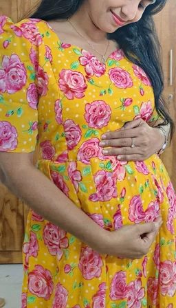 Yellow Georgette feeding maxi - - M
