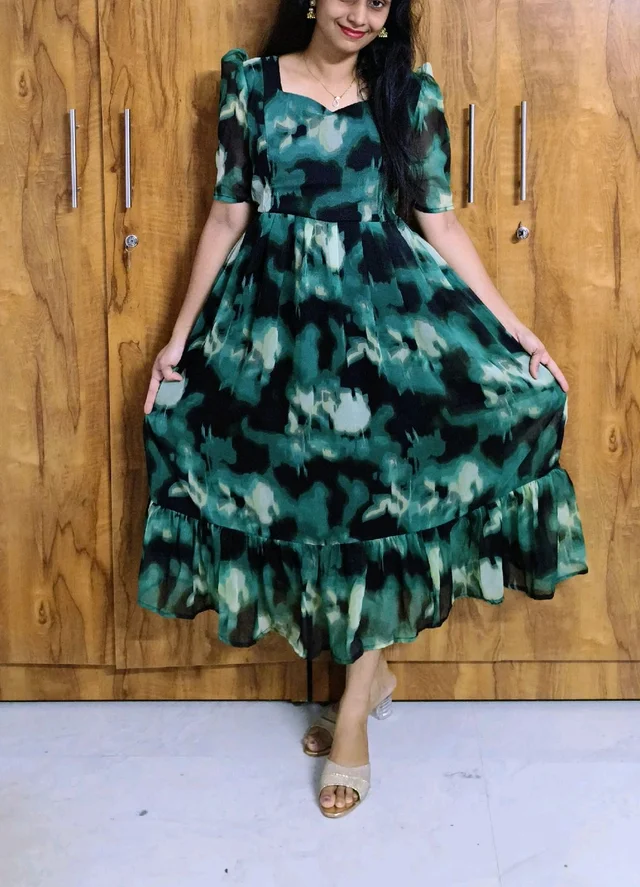 Green Georgette feeding maxi - XXL