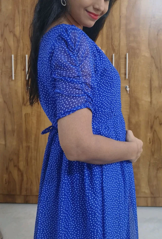 blue Feeding gerogette kurti - - M