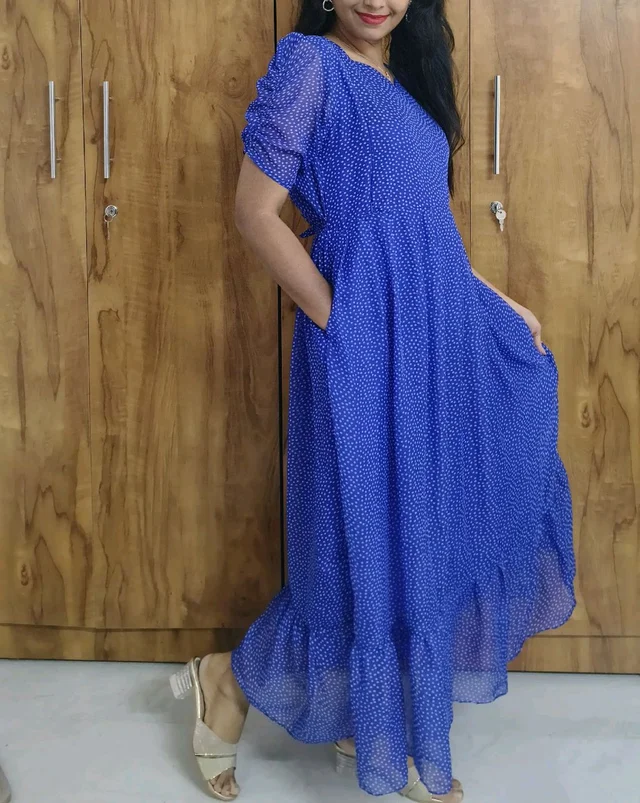 blue Feeding gerogette kurti - - 3XL