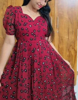 Maroon Georgette Feeding - 3XL