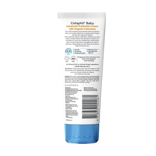 Cetaphil Baby Cream 85g | Face & Body Moisturizer with Organic Calendula | Gentle Hydration for Delicate Skin | Dermatologist Tested | Paraben-Free | Daily Care
