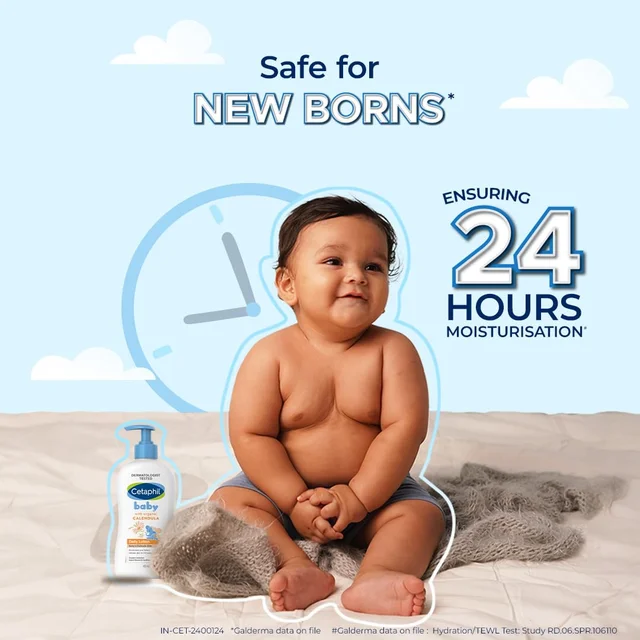 Cetaphil Baby Daily Moisturizing Lotion 400ml | with Organic Calendula Sweet Almond & Sunflower Oils | for Face & Body | For Baby's Delicate Skin | Paraben-free | Dermatologist-tested