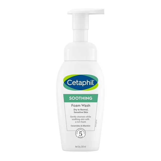 Cetaphil Soothing Foam Face Wash 200ml Foaming Cleanser for Dry to Normal ,Sensitive Skin | With Triple Ceramides | Paraben, Sulphate & Allergen Free