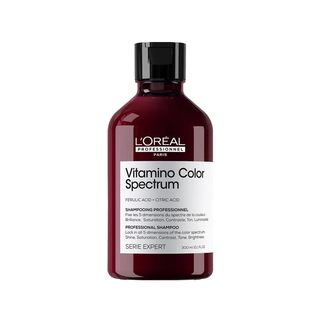 Loreal Professionnel Vitamino Color Spectrum Shampoo 300ml For All Coloured Hair With Ferulic Acid & Citric Acid | Locks Day 1 Color Vibrancy | Salon Colour Care