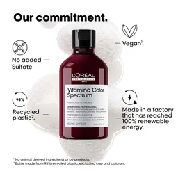 Loreal Professionnel Vitamino Color Spectrum Shampoo 300ml For All Coloured Hair With Ferulic Acid & Citric Acid | Locks Day 1 Color Vibrancy | Salon Colour Care