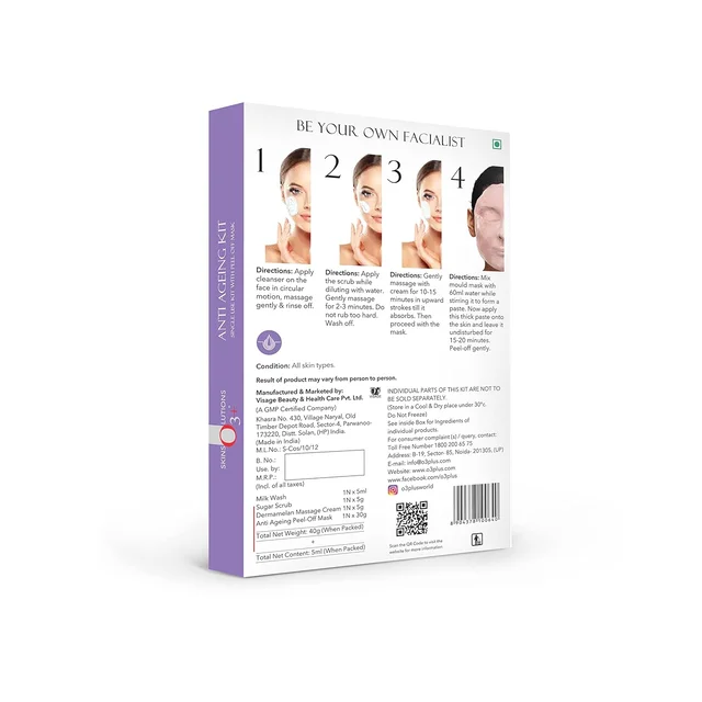 O3+ Professional Anti-Ageing Facial Kit 45g | Skin Firming Facial for Wrinkles & Youthful Glow