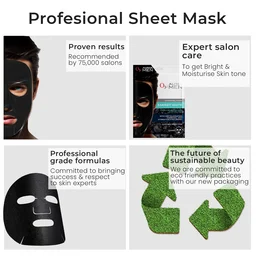 O3+ Professional Energy White Charcoal Sheet Mask 30ml | Detox Face Mask for Brightening & Oil Control