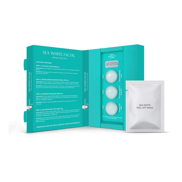 O3+ Professional Sea White Facial Kit 45g | Skin Brightening Facial for Instant Glow | Single Dose Facial