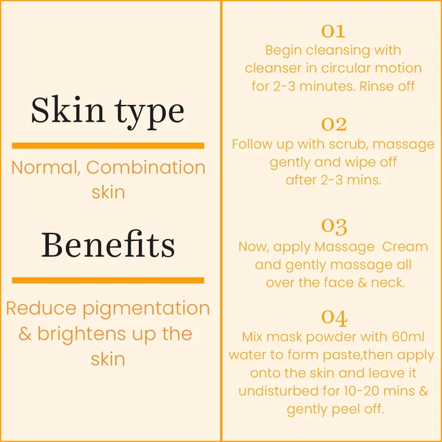 O3+ Professional Vitamin C Facial Kit 45g | Glow Facial Kit for Brightening & Radiant Skin | Single Dose