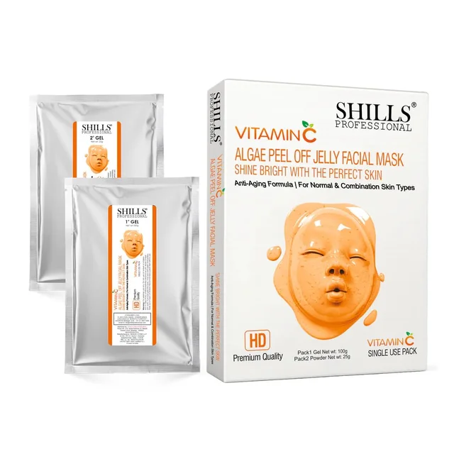Shills Professional SHILLS Professional Algae Peel Off Jelly Facial Mask 100g 6 Variants Vitamin C | Deep Cleansing, Hydration & Skin Brightening | Spa Treatment for All Skin Types