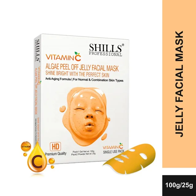 Shills Professional SHILLS Professional Algae Peel Off Jelly Facial Mask 100g 6 Variants Vitamin C | Deep Cleansing, Hydration & Skin Brightening | Spa Treatment for All Skin Types