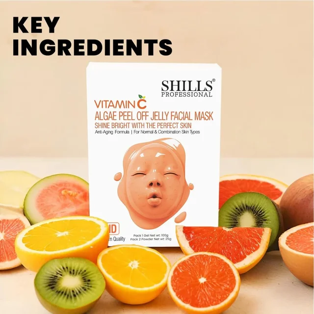 Shills Professional SHILLS Professional Algae Peel Off Jelly Facial Mask 100g 6 Variants Vitamin C | Deep Cleansing, Hydration & Skin Brightening | Spa Treatment for All Skin Types