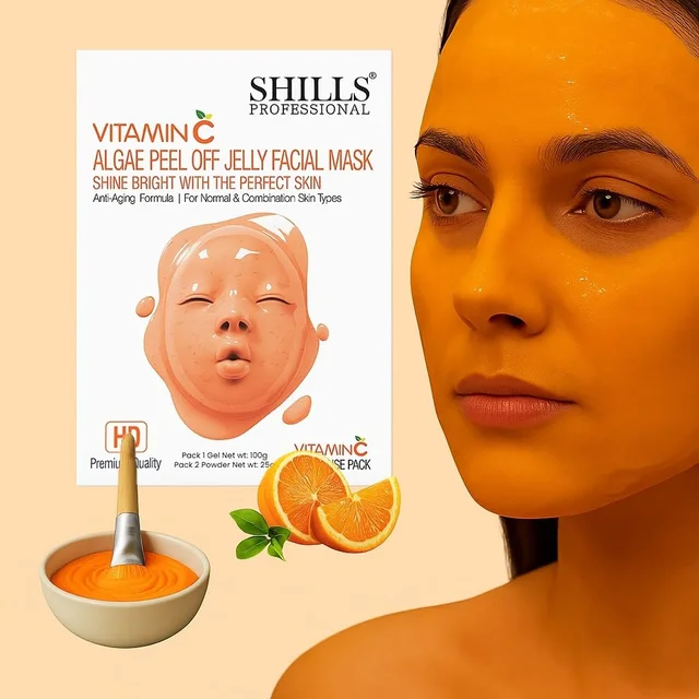 Shills Professional SHILLS Professional Algae Peel Off Jelly Facial Mask 100g 6 Variants Vitamin C | Deep Cleansing, Hydration & Skin Brightening | Spa Treatment for All Skin Types