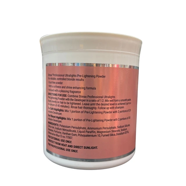 Streax Professional Ultralight Hair Highlights Blonder Powder 500g | Professional Hair Lightener for Salon Bleaching & Blonde Highlights | Even Lift & Vibrant Color