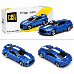 CCA 1:64 Nissan GT-R (R35) Diecast Model Car | Blue (S03-01)