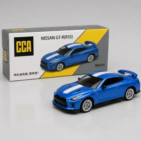 CCA 1:64 Nissan GT-R (R35) Diecast Model Car | Blue (S03-01)