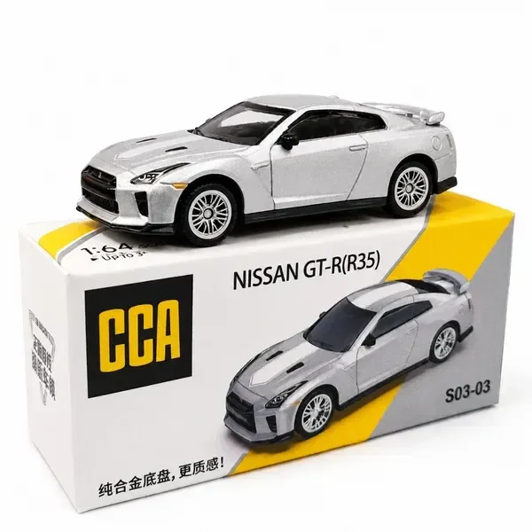 CCA 1:64 Nissan GT-R (R35) Diecast Model Car | Silver (S03-03)