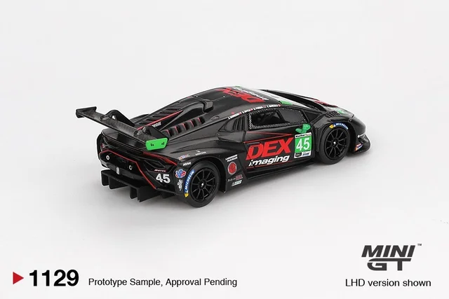 MINI GT Lamborghini Huracan GT3 EVO2 #45 No. 45 DEX Imaging 2024 IMSA Daytona 24 Hrs - Scale 1/64 MGT01129