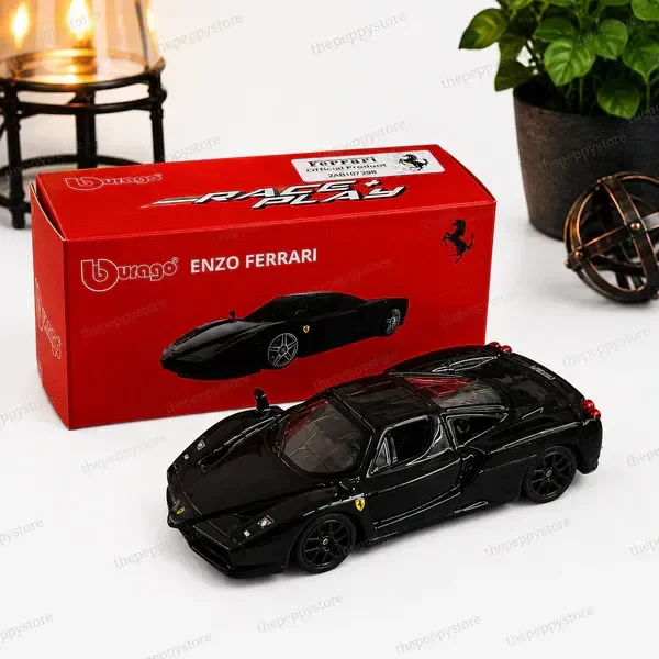 Bburago | ENZO FERRARI | BLACK | Scale 1:64 Diecast Collectible Toy Car