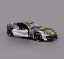 BURAGO Bburago | FERRARI 812 COMPETIZIONE | GREY WITH YELLOW STRIPE | Scale 1:64 Diecast Collectible Toy Car