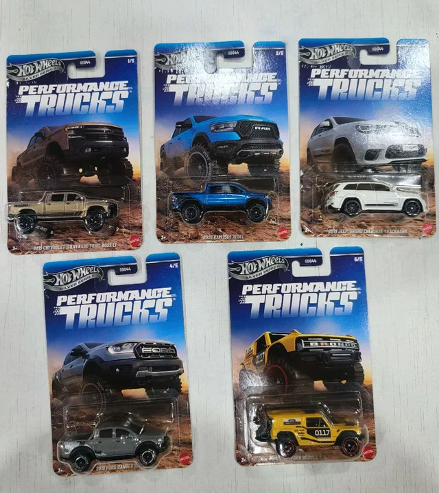 Hot Wheels SILVER SERIES | PERFORMANCE TRUCKS | SET OF 5 CARS | 2019 JEEP GRAND CHEROKEE TRACKHAWK | 2020 RAM 1500 REBEL | 2019 CHEVROLET SILVERADO TRAIL BOSS LT | 2018 FORD RANGER RAPTOR | FORD BRONCO R | GDG44