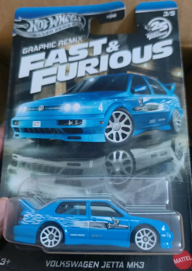 Hot Wheels Fast & Furious Graphic Remix: Volkswagen Jetta MK3 | Silver Series | Imported (HNR88)