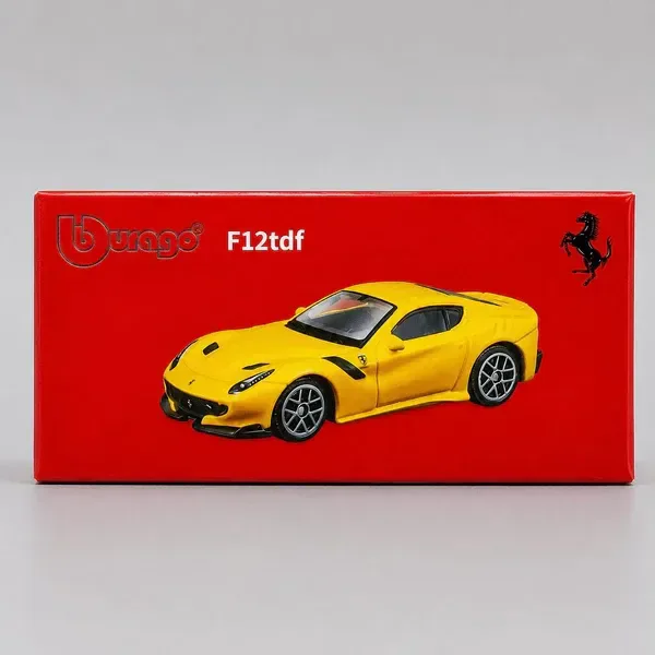 Bburago | FERRARI F12tdf | YELLOW | Scale 1:64 Diecast Collectible Toy Car