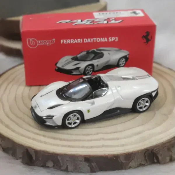 Bburago | FERRARI DAYTONA SP3 | White | Scale 1:64 Diecast Collectible Toy Car