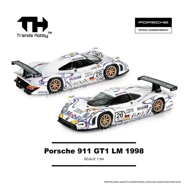 Trends Hobby 1:64 Porsche 911 GT1 LM 1998 #26 Official Licensed Diecast Model