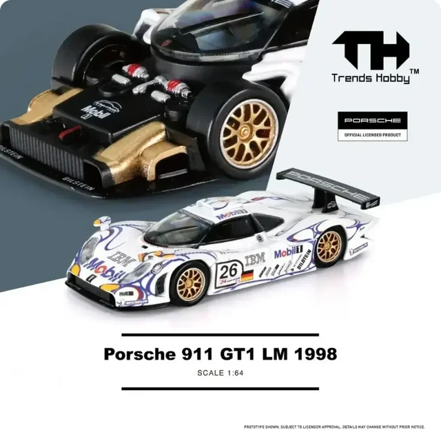 Trends Hobby 1:64 Porsche 911 GT1 LM 1998 #26 Official Licensed Diecast Model