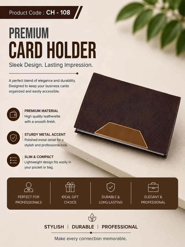 CH 108 Premium Maroon shaded copper cardholder