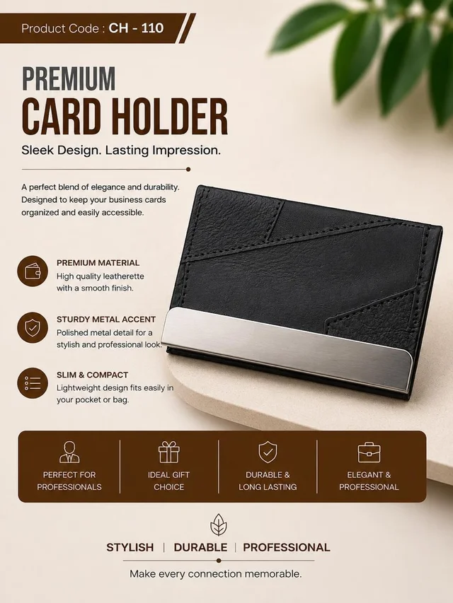 CH 110 Black Design texture Cardholder