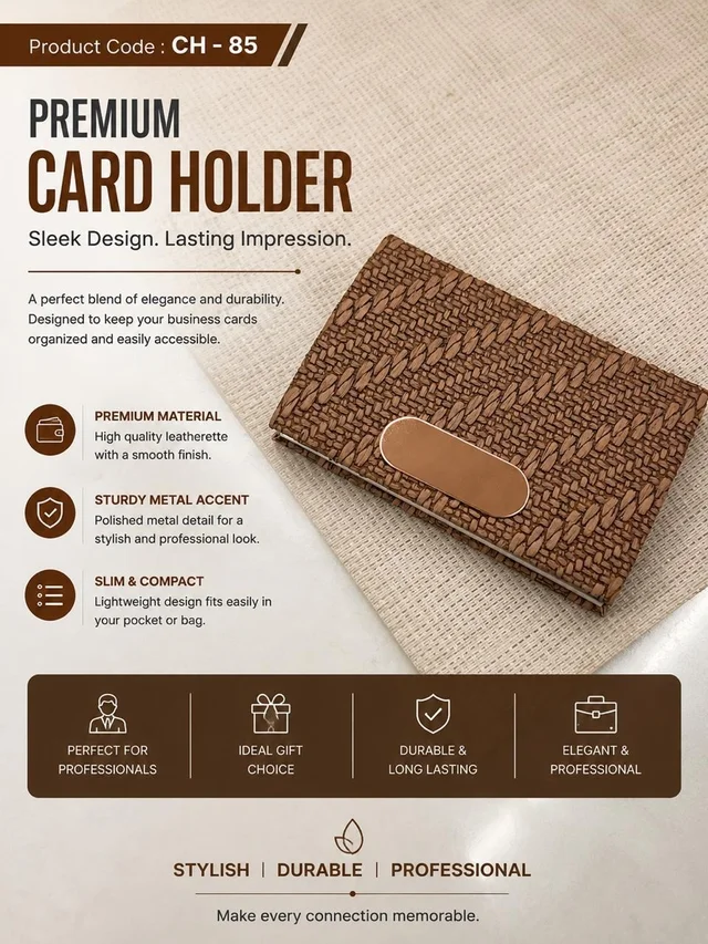 CH 85 Brown Matti cardholder -