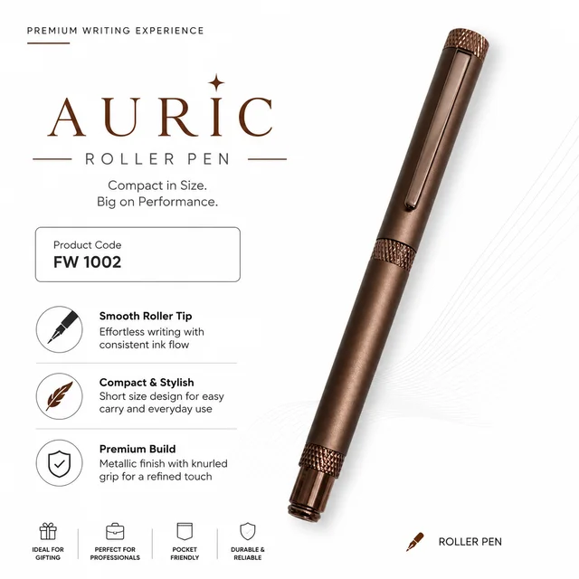 FW 1002 Coffee metallic/jatil parts Roller pen