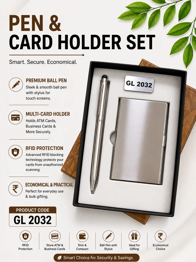 GL 2032 Steel Pen & Card holder Set