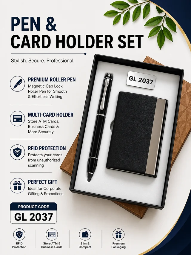 GL 2037 Black Pen & Cardholder Set