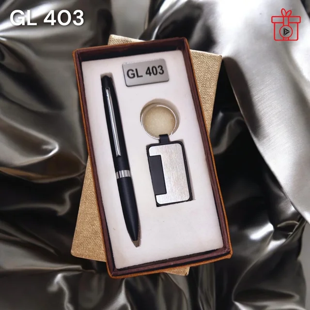 GL 403 Black Steel Pen & Keychain Set