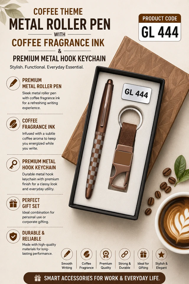 GL 444 Brown Metallic  Pen & Keychain set