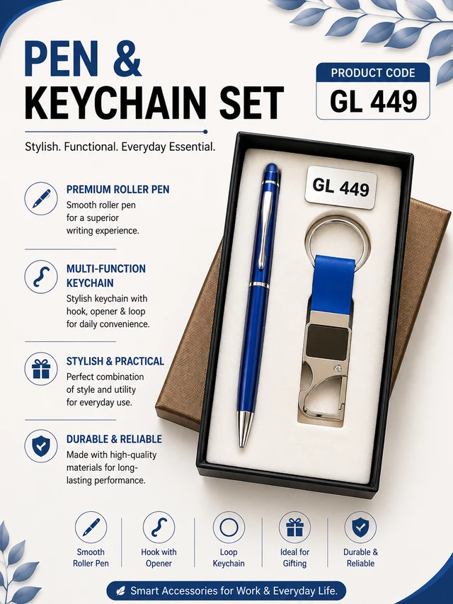 GL 449 Blue  Pen & Keychain Set