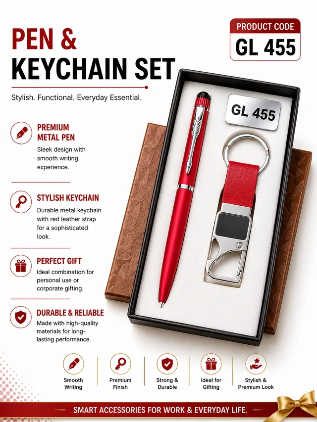 GL 455 Red Pen & Keychain Set