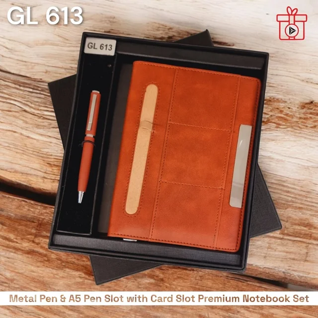 GL 613 Tan Color Pen & Notebook set